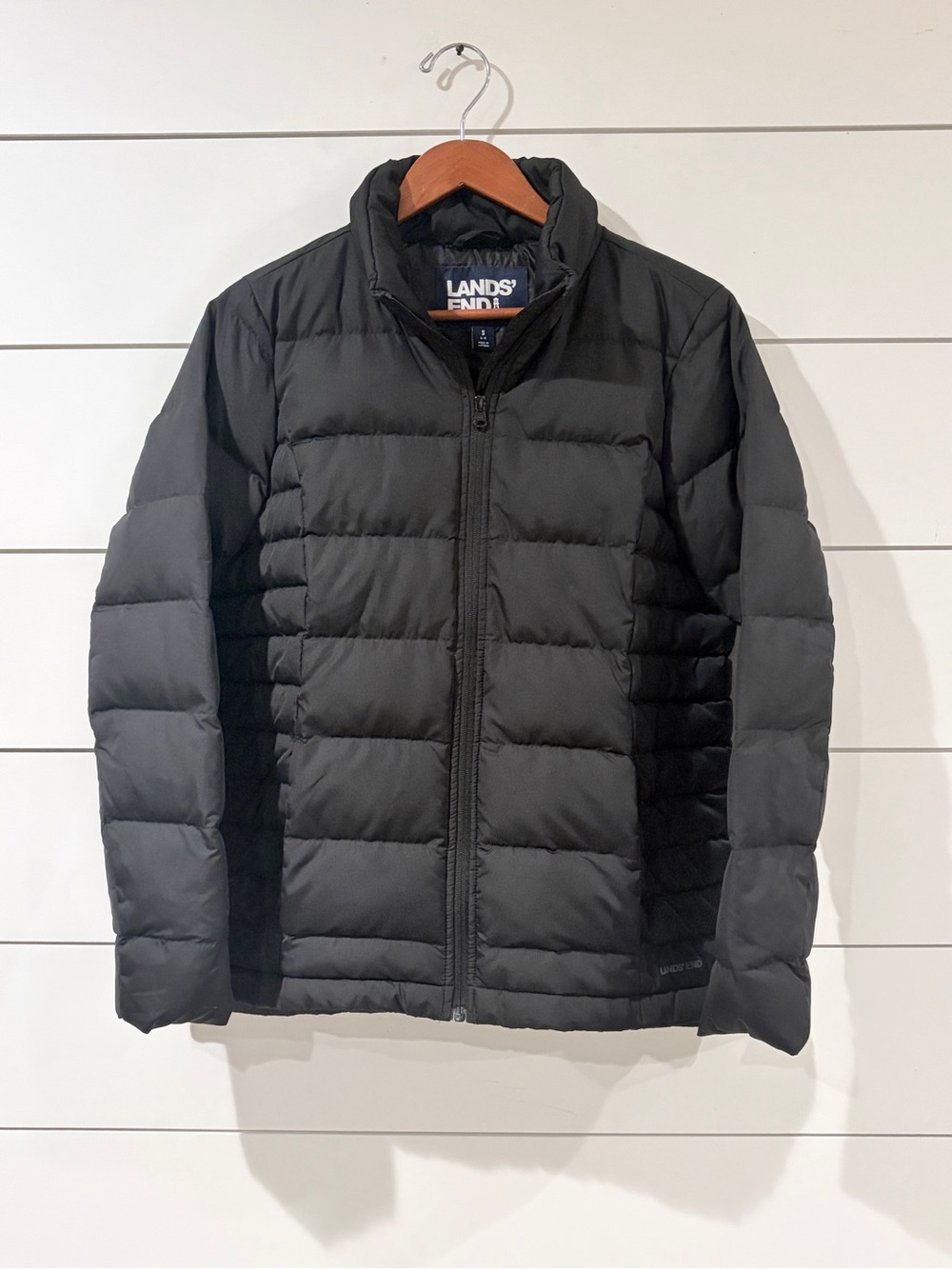 Lands’ End Black Down Puffer Jacket S Quiet Luxury Gorpcore Winter Coat Women’s